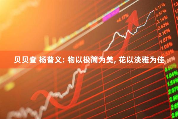 贝贝查 杨普义: 物以极简为美, 花以淡雅为佳